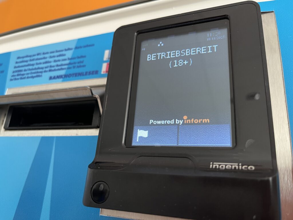 Gerät zur Altersabfrage an einem Zigarettenautomaten